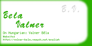 bela valner business card