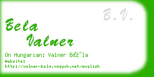 bela valner business card